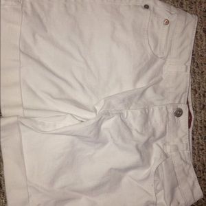White jean shorts